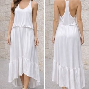 Chic White Sleeveless Maxi Dress